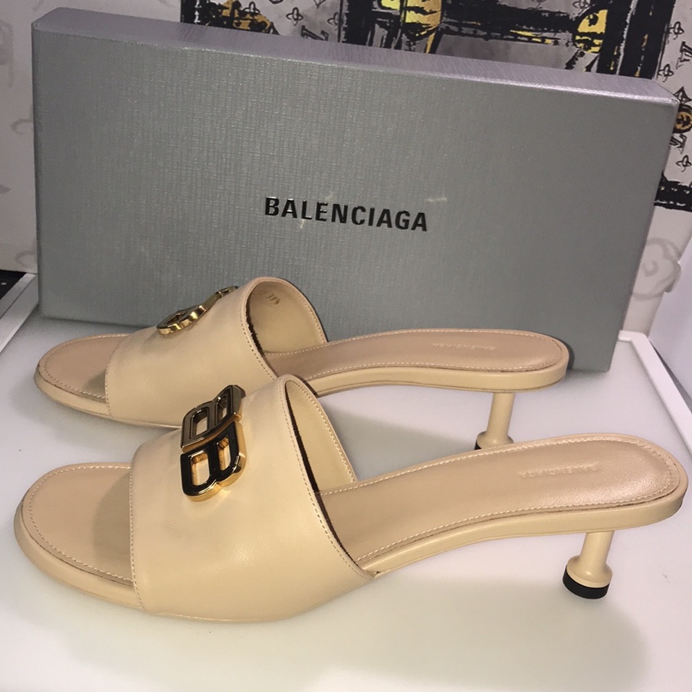New Balenciaga Groupie BB Logo Slide Sandal (Women) Size EU 39.5 - Picture 8 of 17